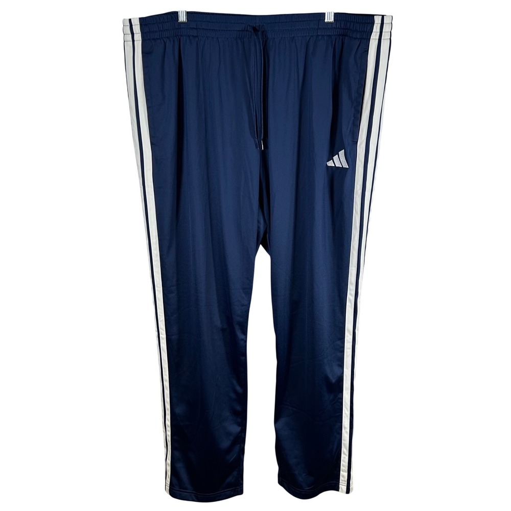 Adidas Mens 3-Stripes Training Pants Dark Blue Size 3XL Straight Leg New